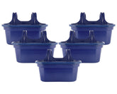 Kuber Industries Hanging Flower Pot|Double Hook Plant Container|Durable Plastic Glossy Finish Pots for Home|Balcony|Garden|12 Inch|Pack of 5 (Blue)
